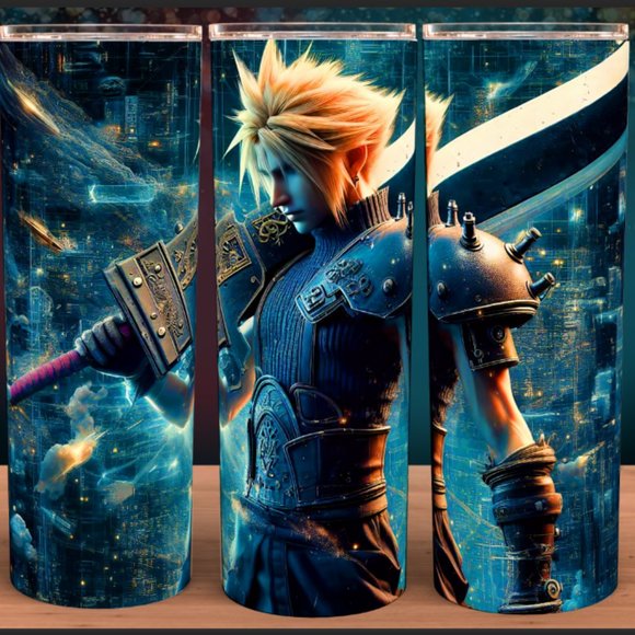 Cloud Strife FF7 Final Fantasy Pose  Cup Mug Tumbler - Picture 1 of 3